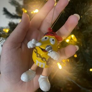 💛 Vintage M&Ms Yellow Christmas Ornament